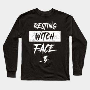 Resting Witch Face Funny Halloween Teacher Long Sleeve T-Shirt